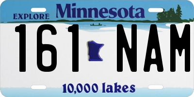 MN license plate 161NAM