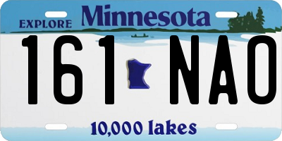 MN license plate 161NAO
