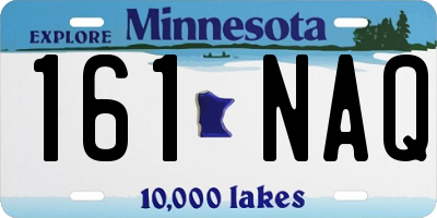 MN license plate 161NAQ