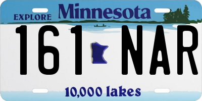 MN license plate 161NAR