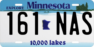MN license plate 161NAS