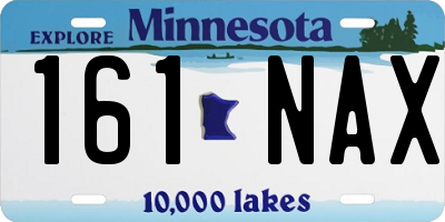 MN license plate 161NAX
