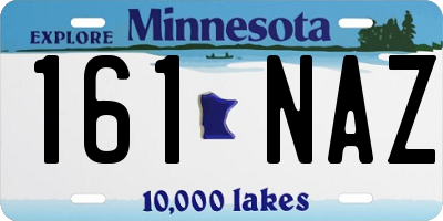 MN license plate 161NAZ