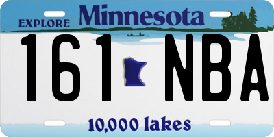 MN license plate 161NBA