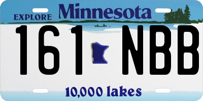 MN license plate 161NBB