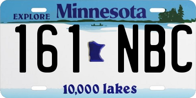 MN license plate 161NBC