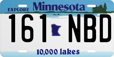 MN license plate 161NBD