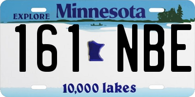 MN license plate 161NBE