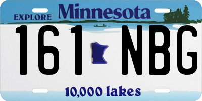 MN license plate 161NBG