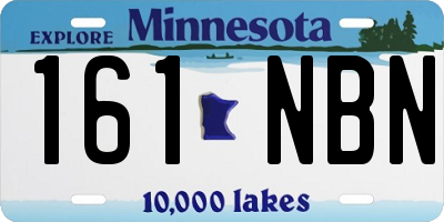 MN license plate 161NBN