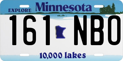 MN license plate 161NBO