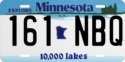 MN license plate 161NBQ