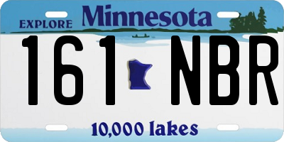 MN license plate 161NBR
