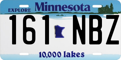 MN license plate 161NBZ