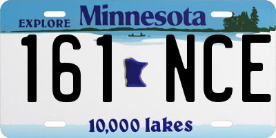 MN license plate 161NCE