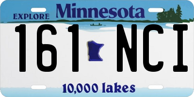 MN license plate 161NCI
