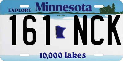MN license plate 161NCK