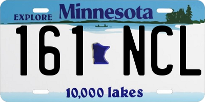 MN license plate 161NCL