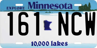 MN license plate 161NCW