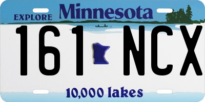 MN license plate 161NCX