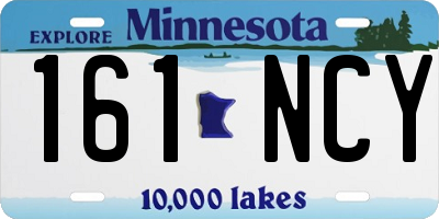 MN license plate 161NCY