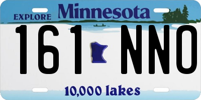 MN license plate 161NNO