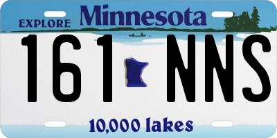 MN license plate 161NNS