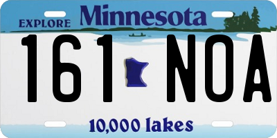 MN license plate 161NOA