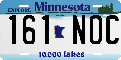 MN license plate 161NOC