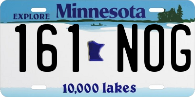 MN license plate 161NOG
