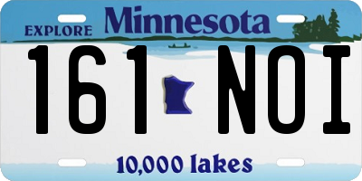 MN license plate 161NOI