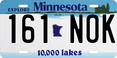 MN license plate 161NOK