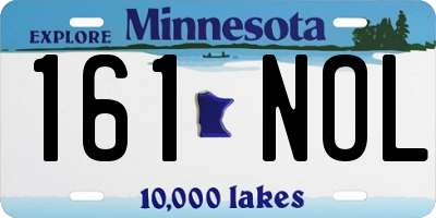 MN license plate 161NOL