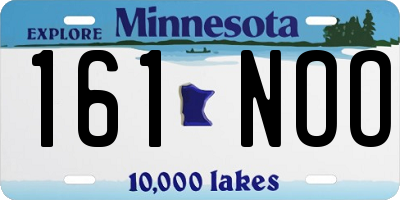 MN license plate 161NOO