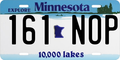MN license plate 161NOP