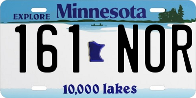MN license plate 161NOR