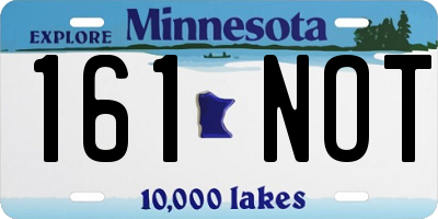 MN license plate 161NOT