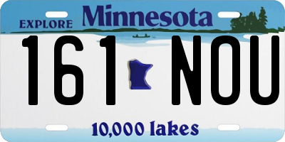 MN license plate 161NOU