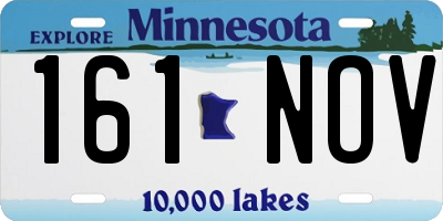 MN license plate 161NOV
