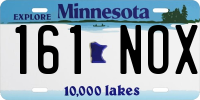 MN license plate 161NOX