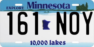 MN license plate 161NOY