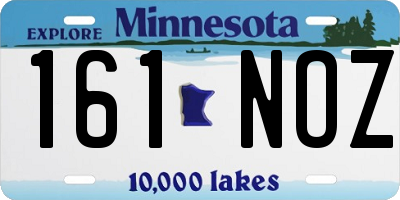 MN license plate 161NOZ