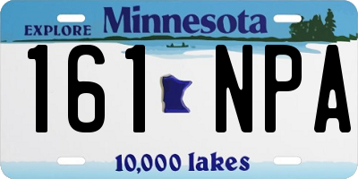 MN license plate 161NPA