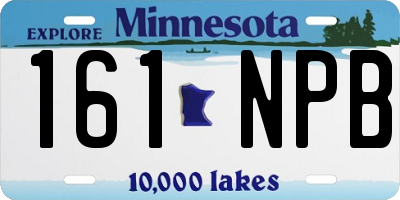 MN license plate 161NPB