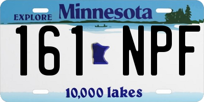MN license plate 161NPF