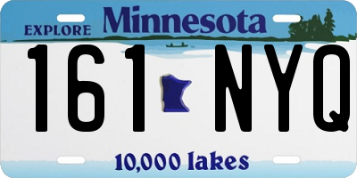 MN license plate 161NYQ