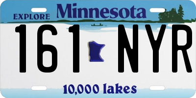 MN license plate 161NYR