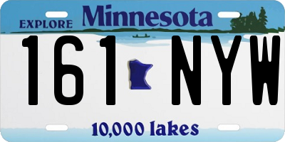 MN license plate 161NYW