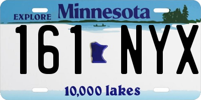 MN license plate 161NYX