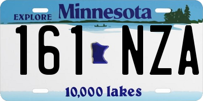 MN license plate 161NZA